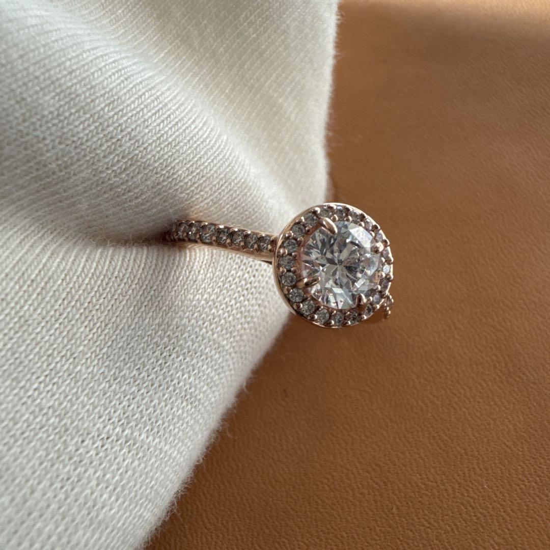Una Angelic ring, Round cut, White, Rhodium plated | Swarovski