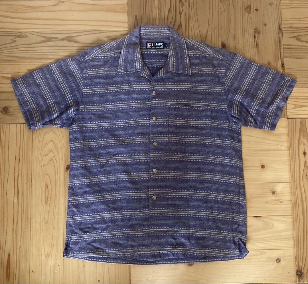CHAPS Ralph Lauren ラルフ M 開襟 半袖シャツ ネイティブ