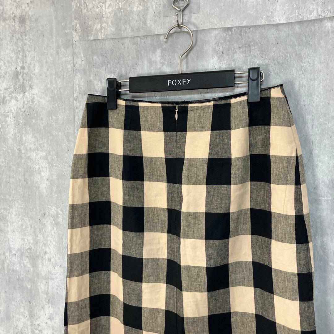 mizuiroind ブロックチェック リネン セットアップ