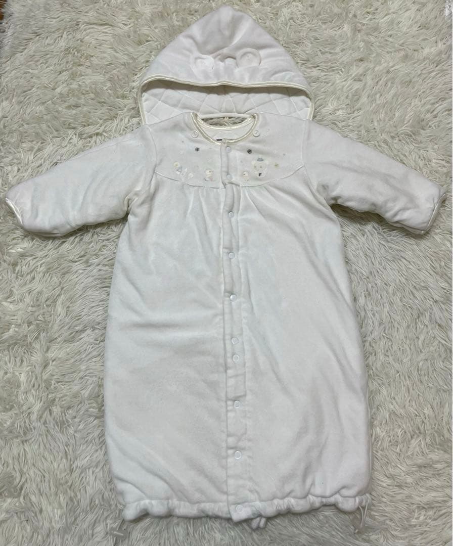 ミキハウス　フード付2WAYカバーオール  60-80