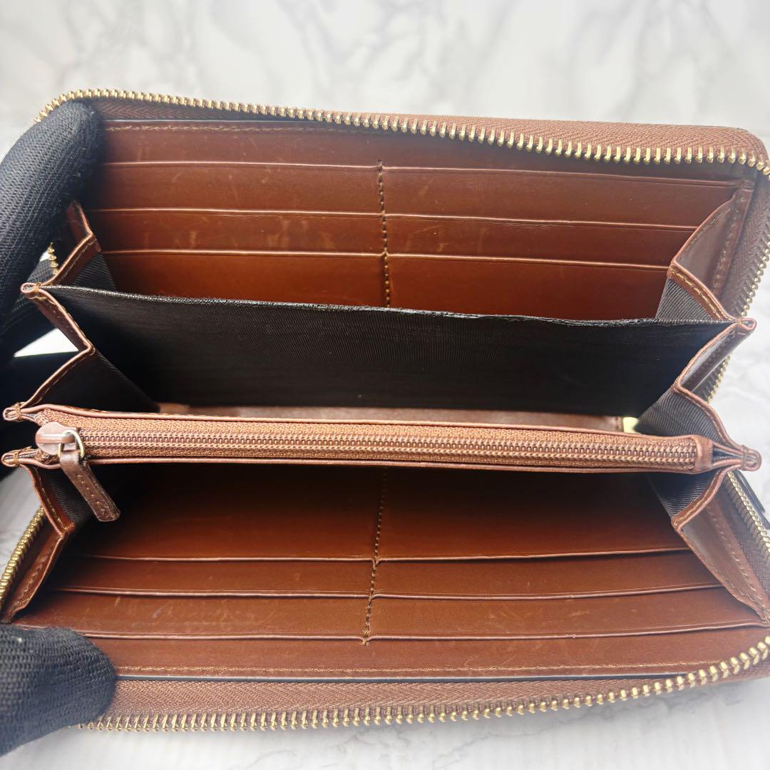 01 美品 GUCCI PVC 長財布 ラウンドファスナー GGスプリーム t2