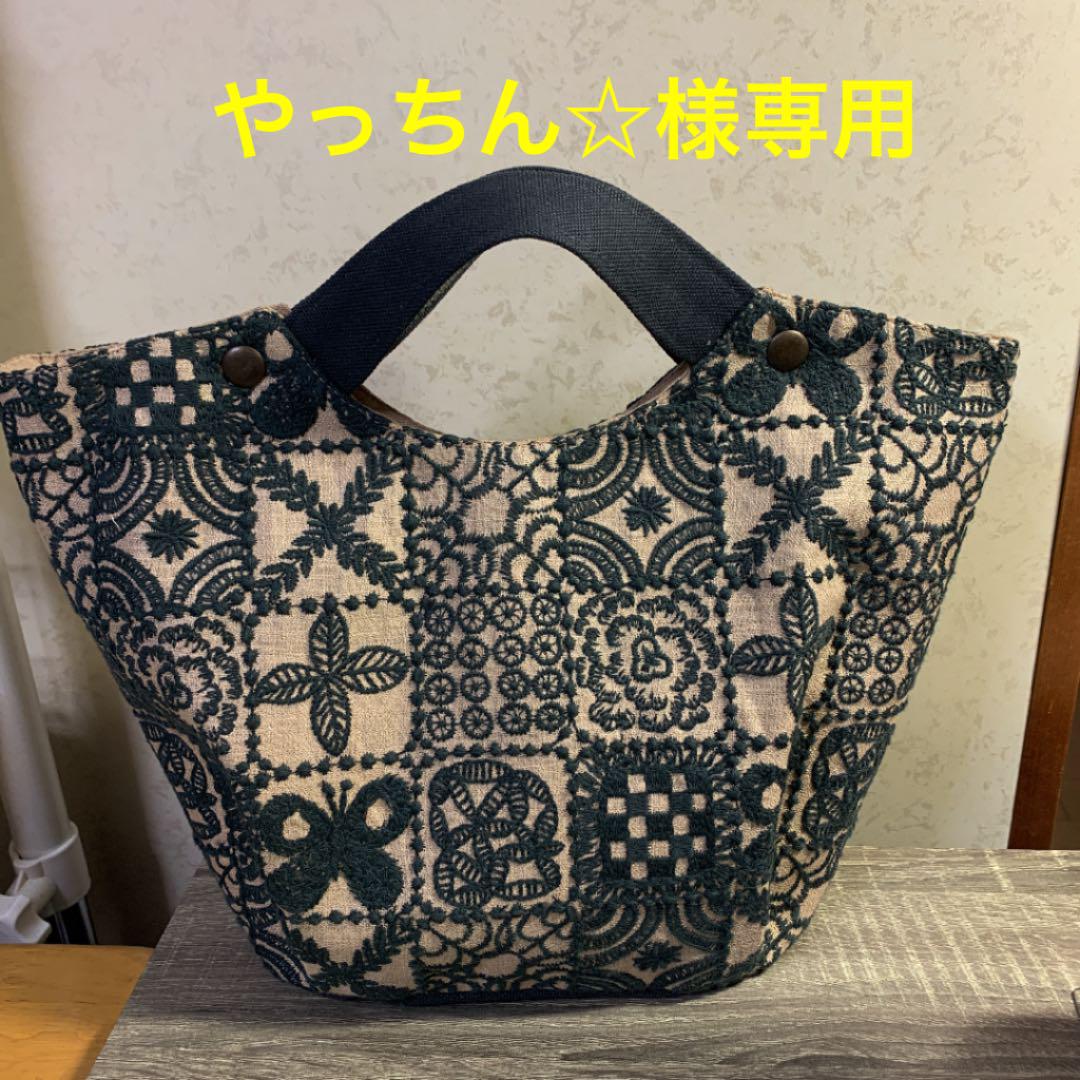 ミナペルホネン forest tile ベージュ マルシェトート ハンドメイド