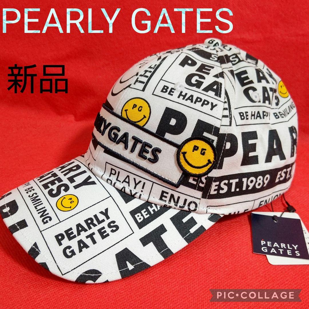 【新品タグ付き】PEARLY GATES  ニュースペーパー柄キャップ