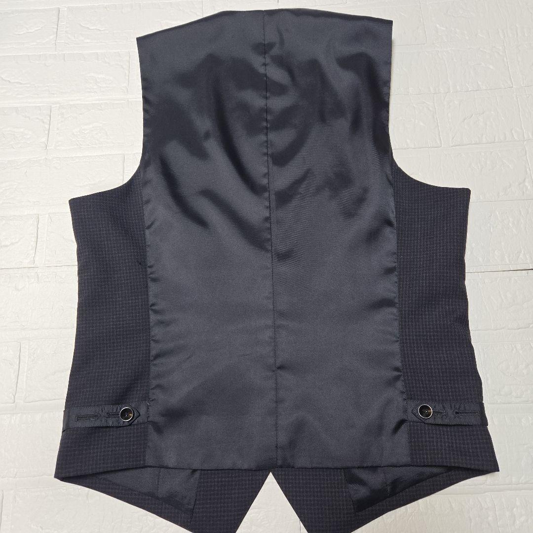 未使用級 SUIT SELECT 3ピース セットアップ スーツ 紺色チェック