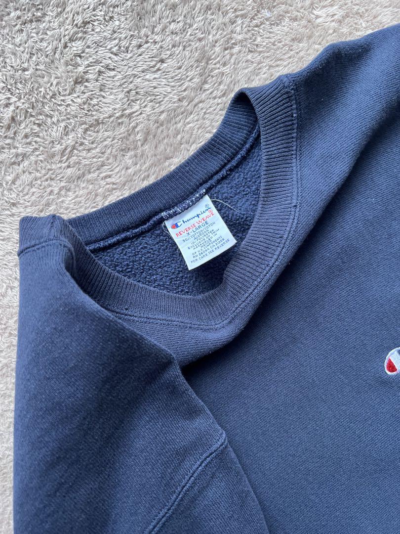 90s Champion リバースウィーブ　ネイビー 刺繍タグ