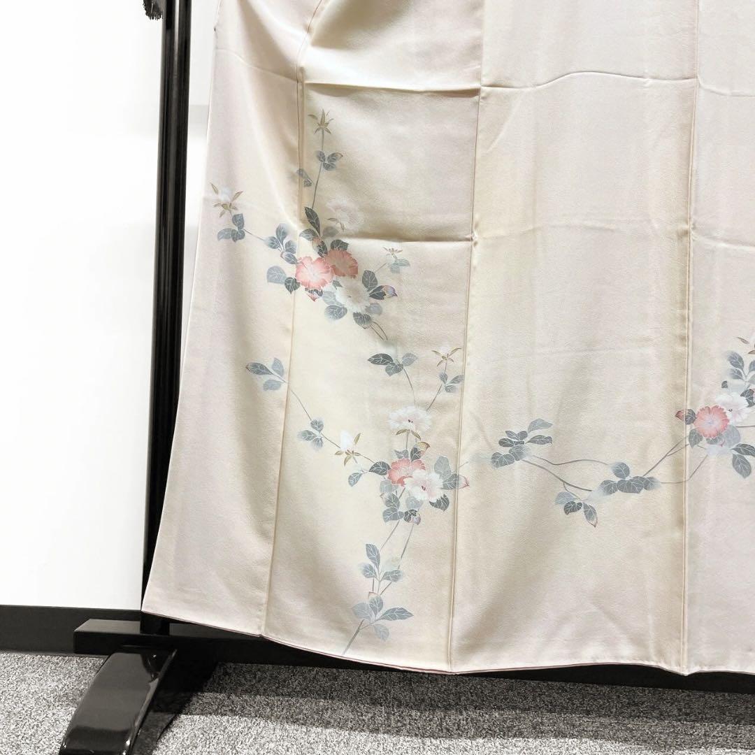 作家もの 京加賀友禅 牡丹 蕾 花模様 付け下げ 着物 064w p 画像8