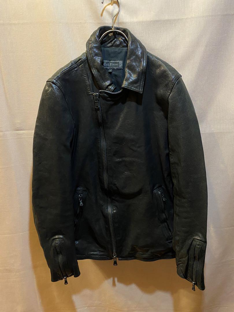COOKJEANS レザージャケット cookjeans レザー ライダース ジャケット 羊革 メンズ S 革ジャン