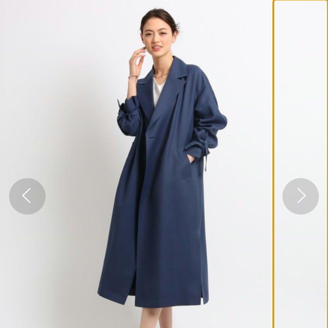 INDIVI フルダルスパンツイルロングコート 袖ベルト欠品 未使用タグ付き 画像2