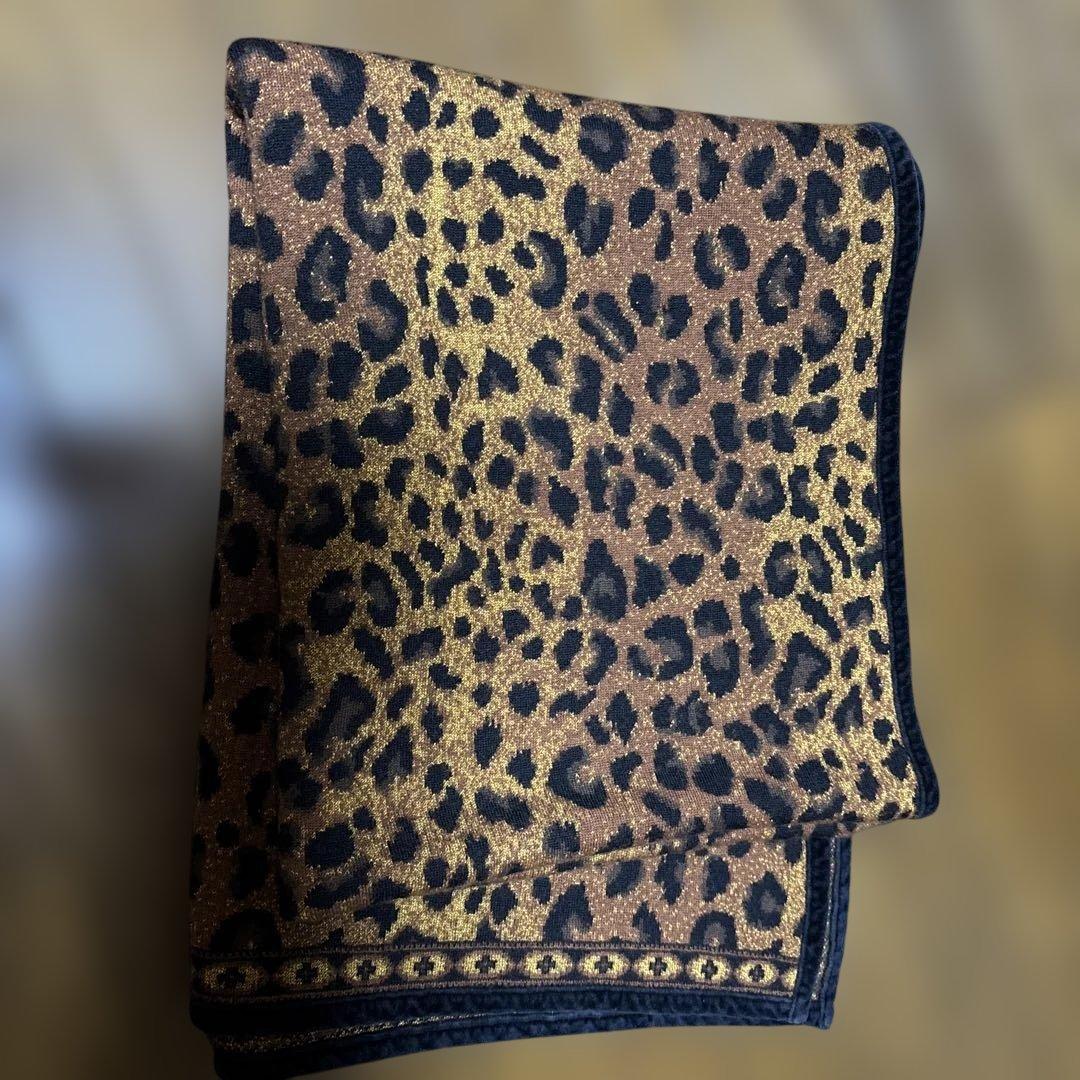 ディオールChristian Dior レオパード柄 ウールショール ディオールChristian Dior レオパード柄 ウールショール