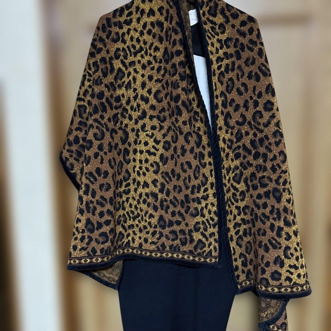 ディオールChristian Dior レオパード柄 ウールショール ディオールChristian Dior レオパード柄 ウールショール