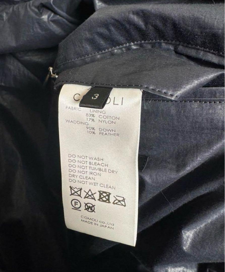 23AW comoli コットンナイロン ダウンジャケット 3 NAVY