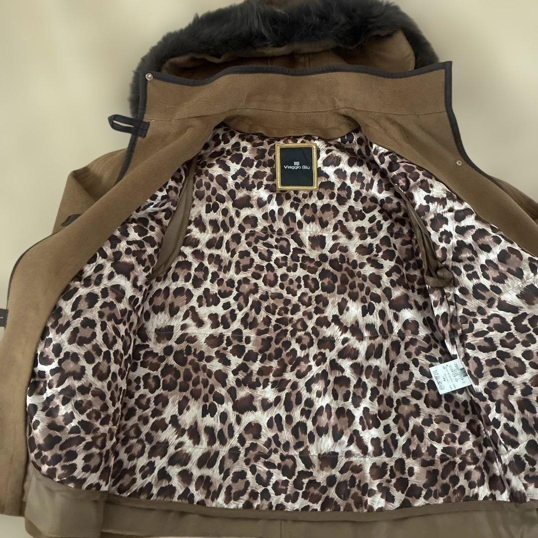 Viaggio Blu ファーポンチョダッフルコートSサイズ ブラウン定価10万 Viaggio Blu ファーポンチョダッフルコートSサイズ ブラウン定価10万