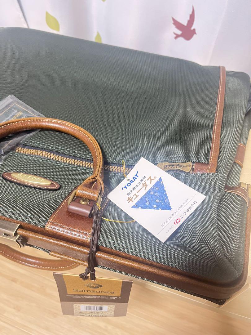 再入荷アイテム 新品 サムソナイト ビジネス ダレスバッグ グリーン カギ付き がま口 バッグ