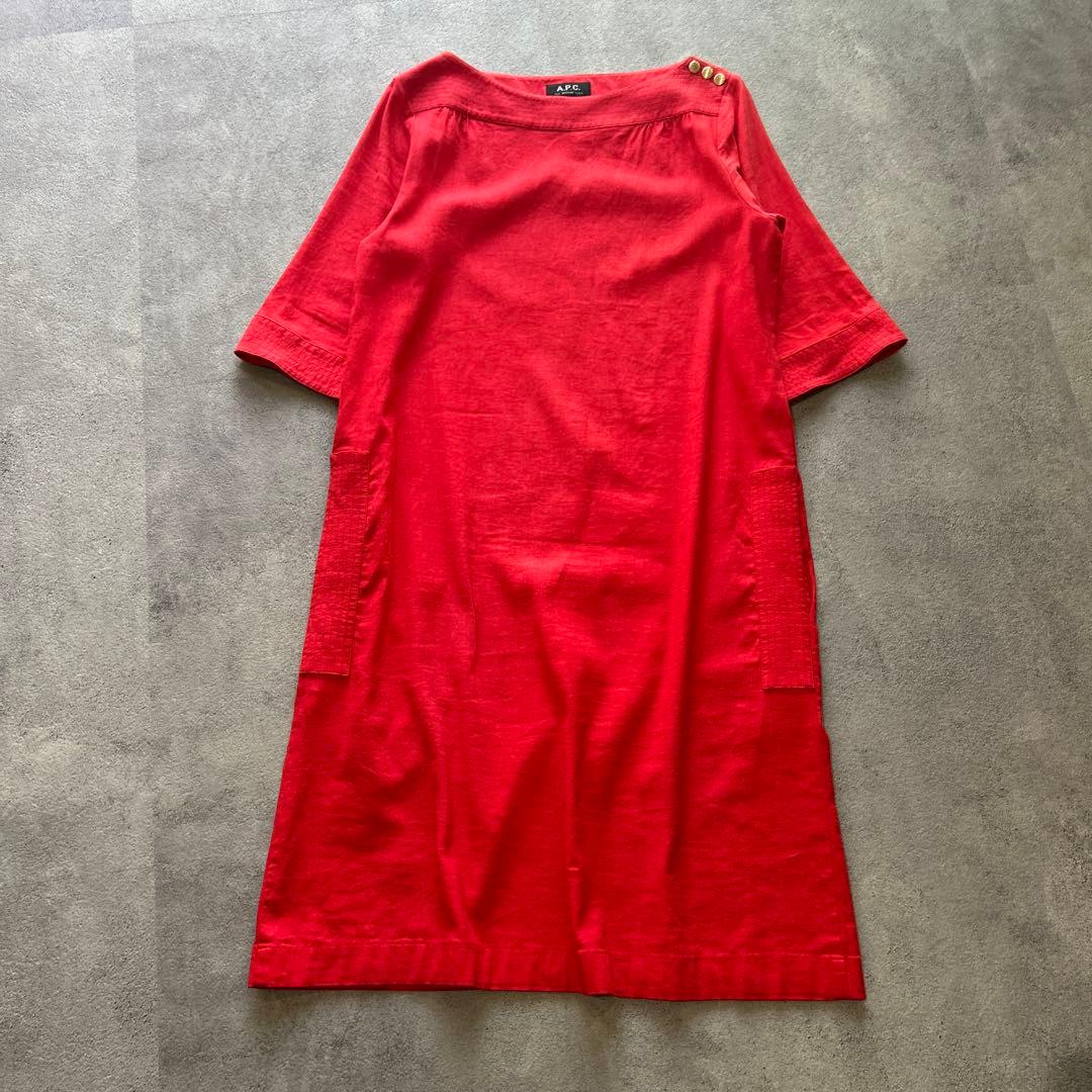 美品✨A.P.C. 五分袖 ボートネック ワンピース フランス 金ボタン 36 5,394円