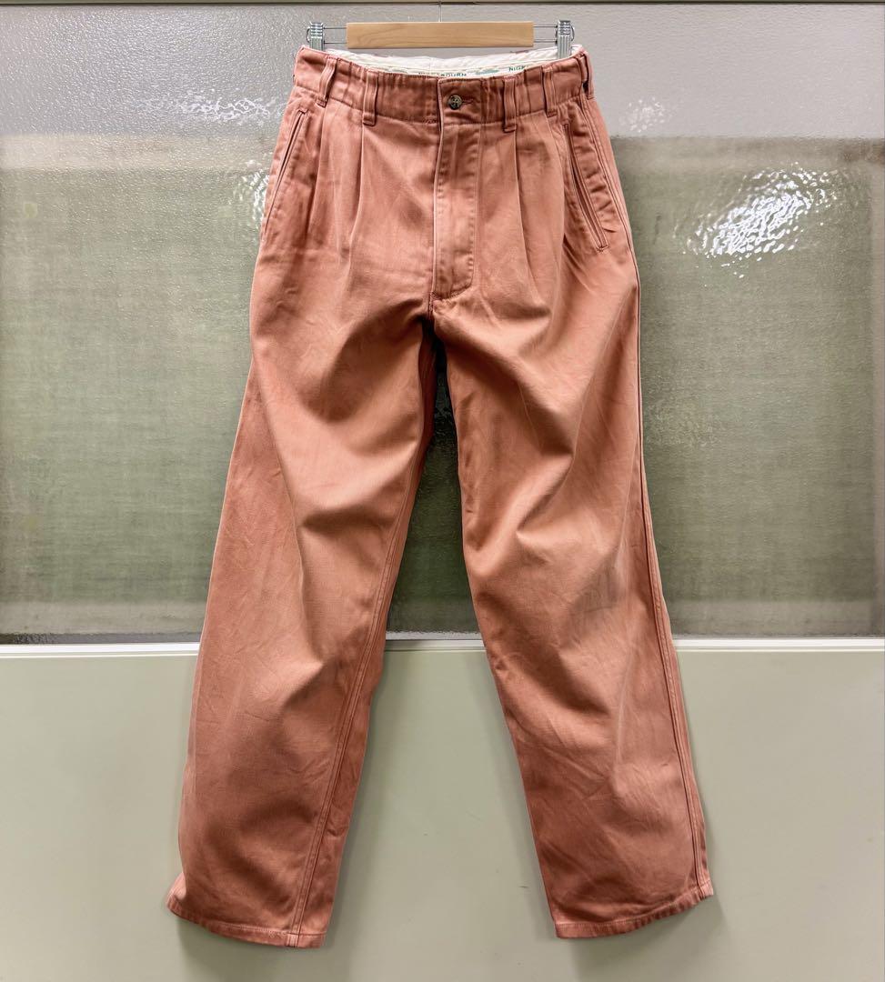 Nigel Cabourn 2プリーツコットンチノパンツ 3サーモン 90’s