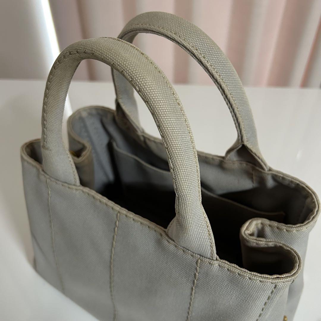 PRADA プラダ カナパ レザー 2way ハンドバッグ ショルダー グレー