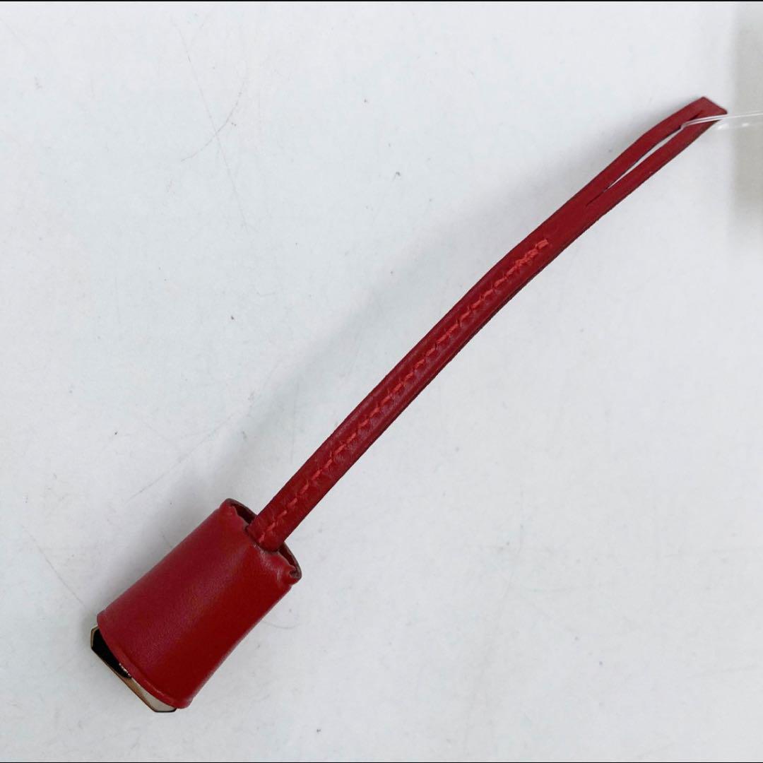 エルメス ミニ クロシェット バッグチャーム レザー レッド