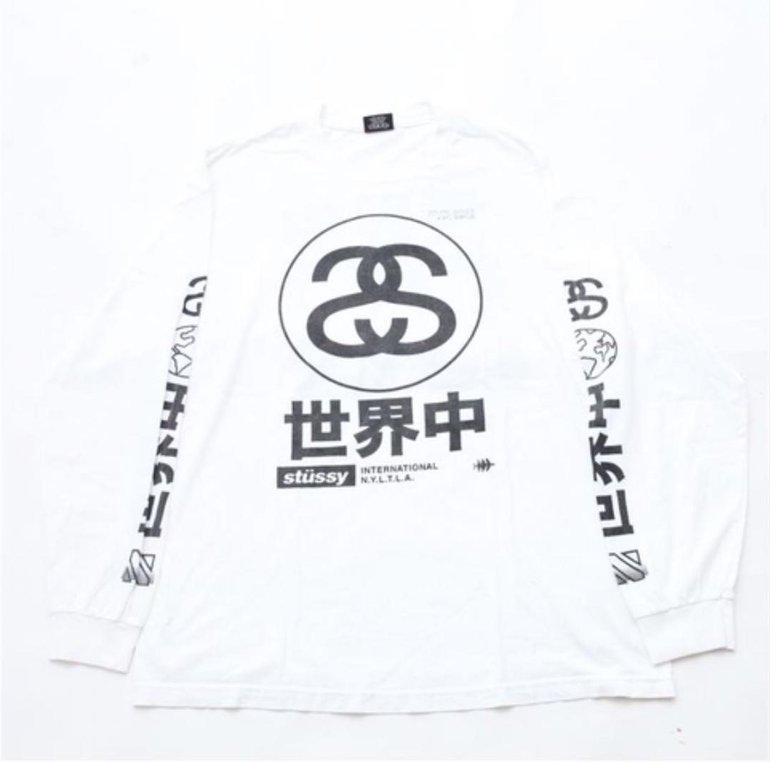 は自分にプチご褒美を 古着 ビンテージ STUSSY ステューシー ロング 厚手 Tシャツ - Tシャツ/カットソー(七分/長袖)