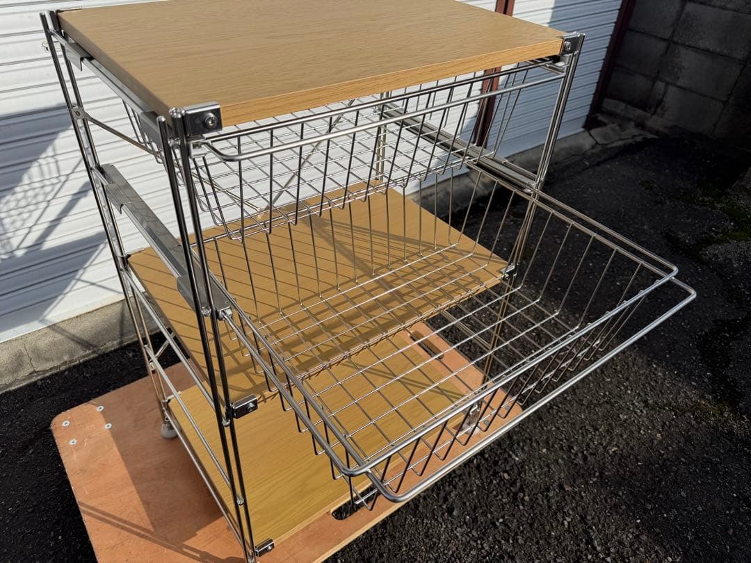 無印 ステンレスユニットシェルフ オーク材棚セット 小無印 MARWIL-DEMENAGEMENTS_CH