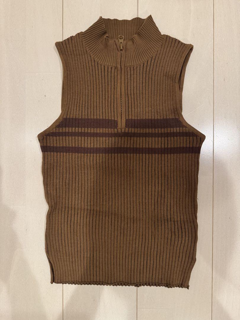 MOUSSY MOCK NECK ハーフジップトップス KHA