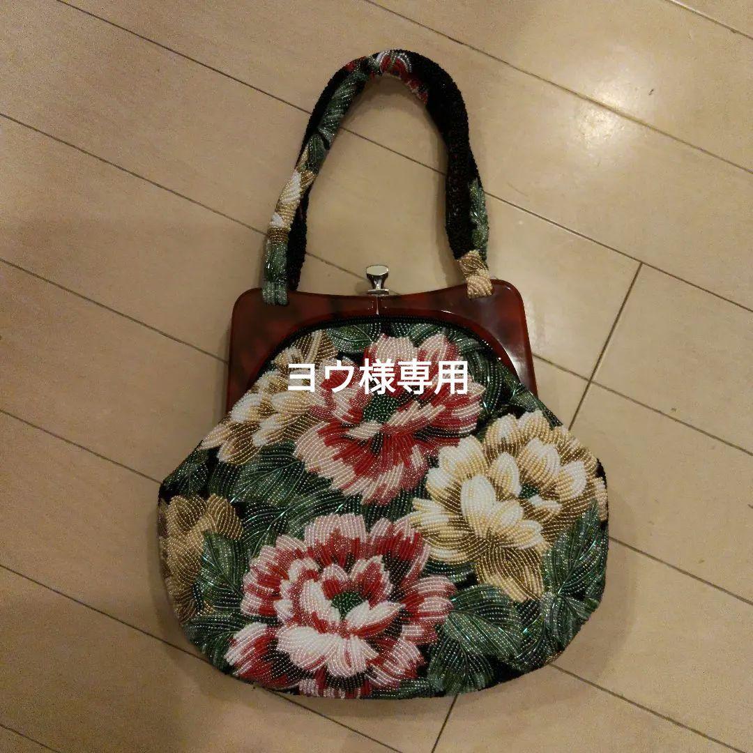 花柄ビーズ刺繍 和装用バッグ目立った傷や汚れなし