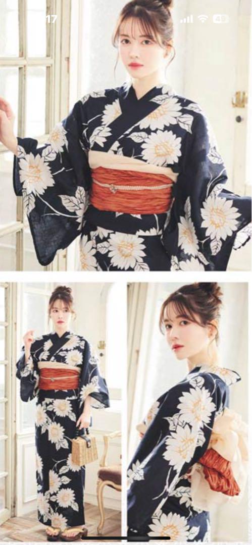 浴衣 レース兵児帯 付き3点セット YUKATA by dazzy