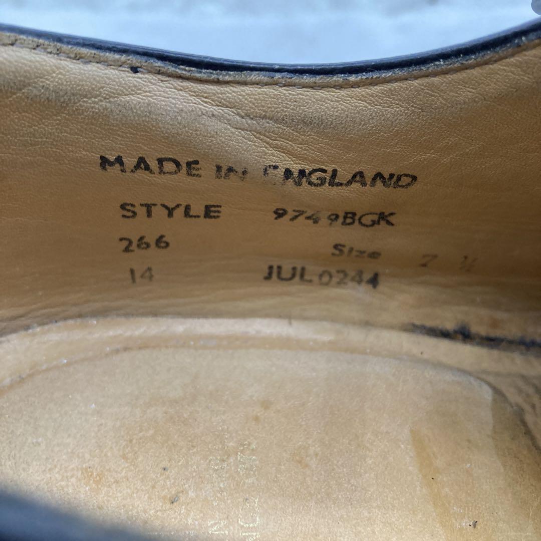 ❤️良品❤️サンダース 9749B ウイングチップ シボ革 UK7.5 ブラック