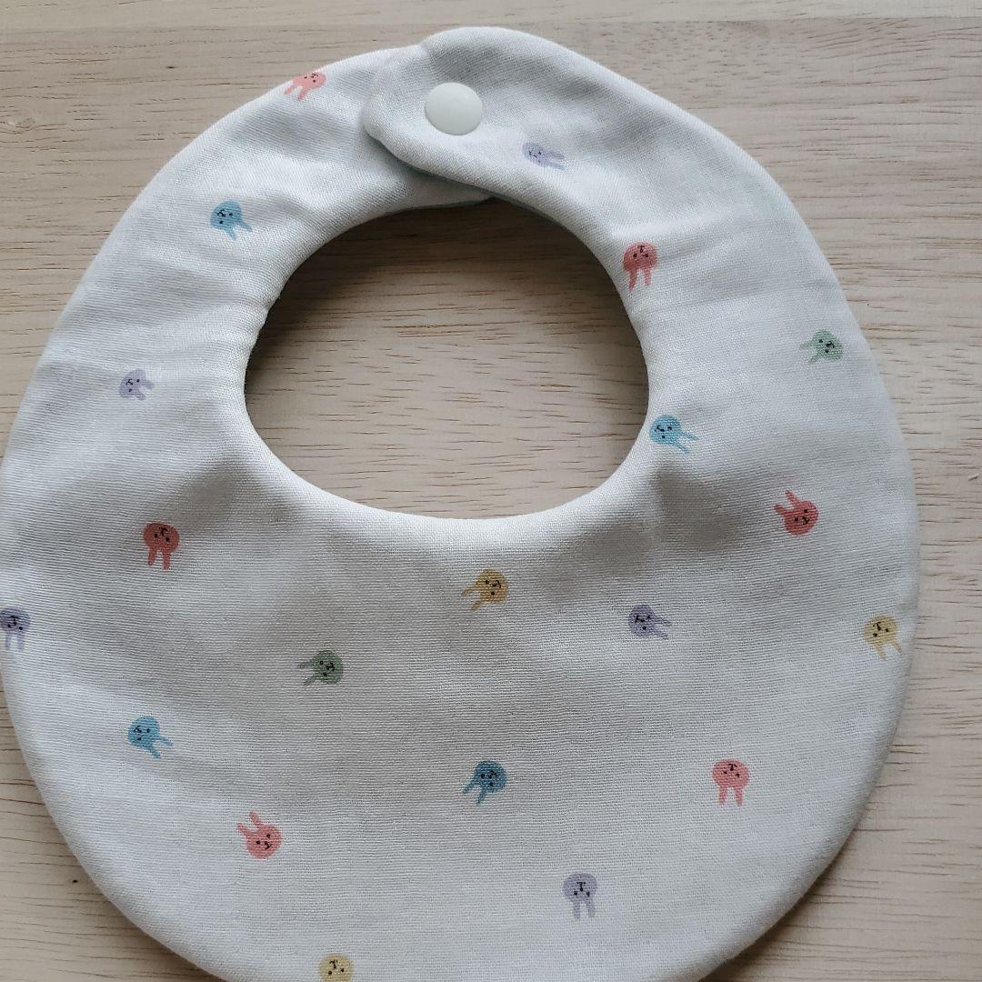 【再入荷】 ハンドメイド たまご型スタイ 2枚セット 気まぐれセット⑬ - スタイ/よだれかけ