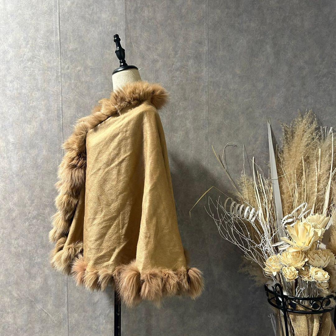 MORPHEUS マーファス　ブルーフォックス　ケープ　ポンチョ　カシミヤ