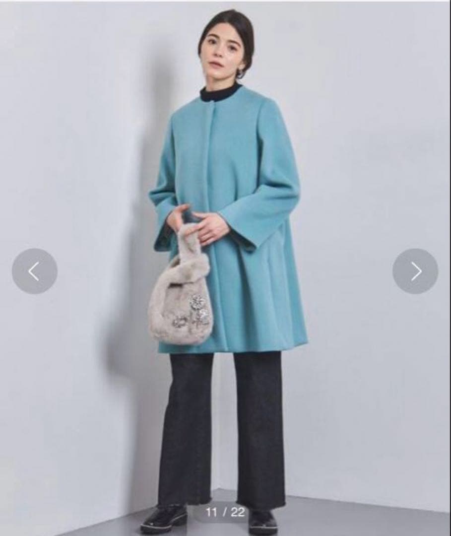 UNITED ARROWS ビジュー フェイクファー バッグ LT.GRAY UNITED ARROWS ビジュー フェイクファー バッグ LT.GRAY