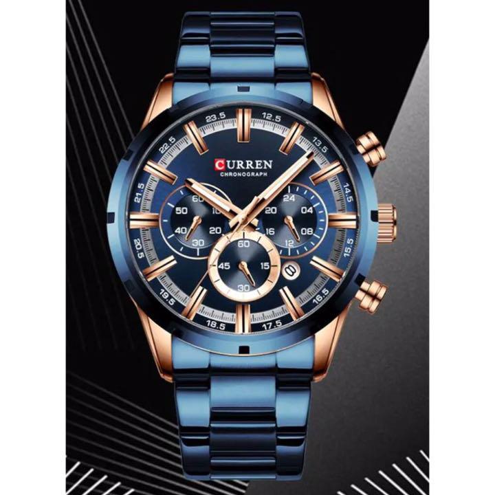 海外ブランド CURREN メンズ 腕時計 8355M ブルー オシャレ 防水