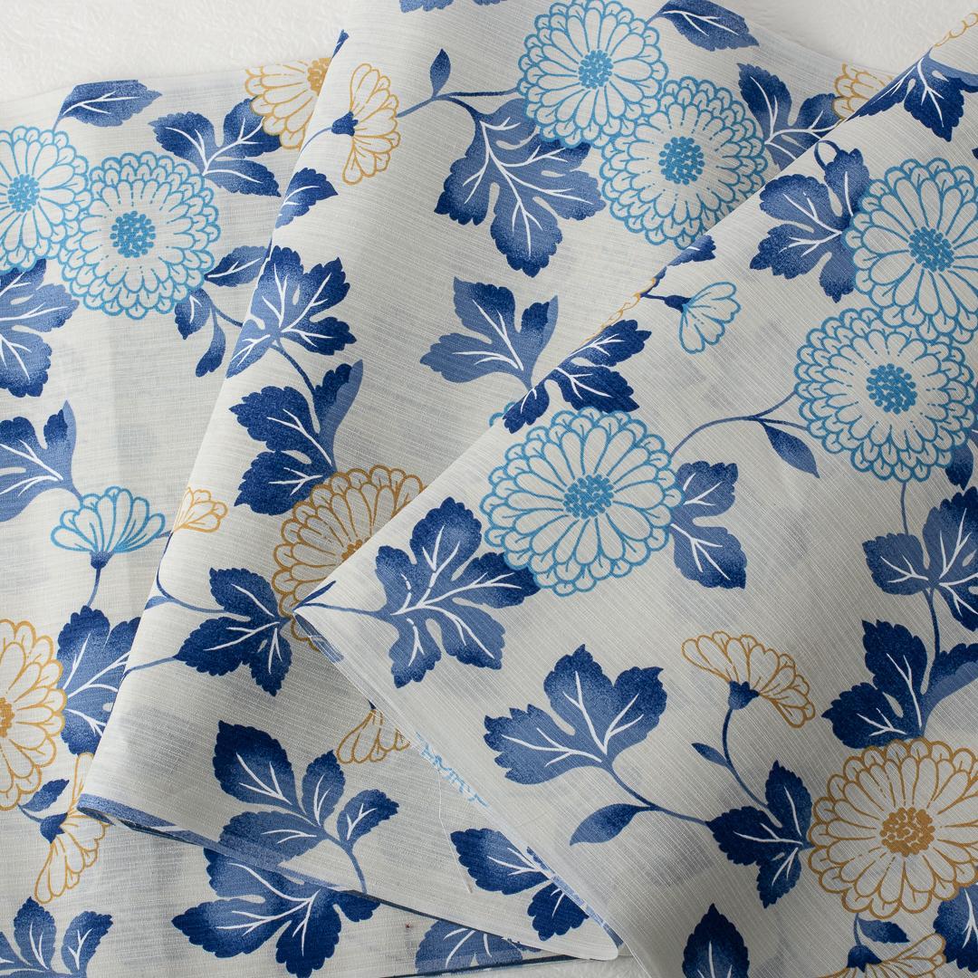 【浴衣反物】NO.3707 (アイボリー/小菊）新品【桜七軒】変わり織り 日本製