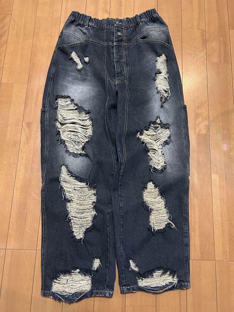 ballsy brothers ダメージオーバールーズデニムパンツ 完売品 BALLSY.BROTHERS（ボールジーブラザーズ）の「Damaged overdyed