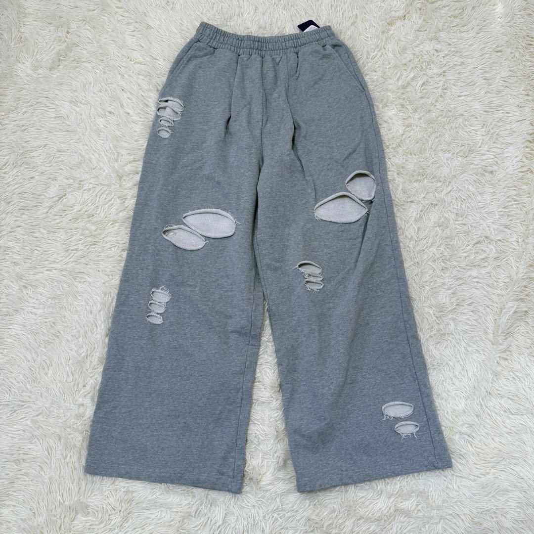 GIDEAL Clash Baggy Sweat Pants グレー　3