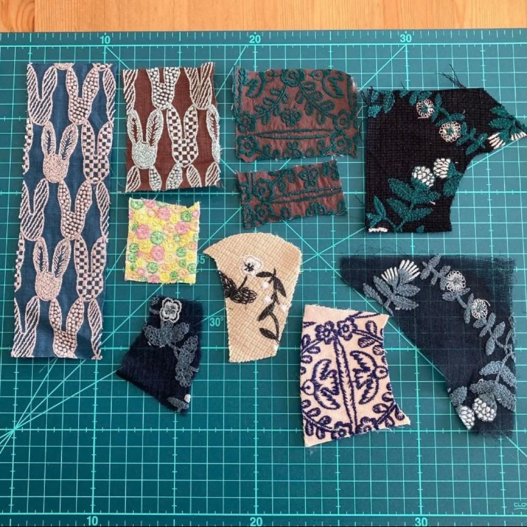 総刺繍柄ハギレ/ミナペルホネン ミナペルホネン ハギレセット 刺繍 - メルカリ