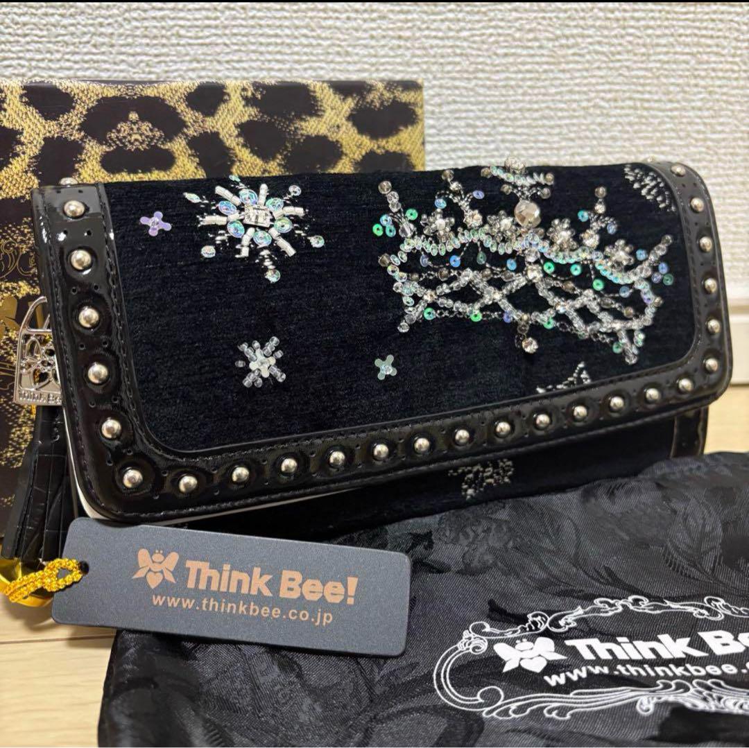 新品未使用✨大人気 シンクビー ビジュー 多収納 長財布 ブラック 高級 お洒落