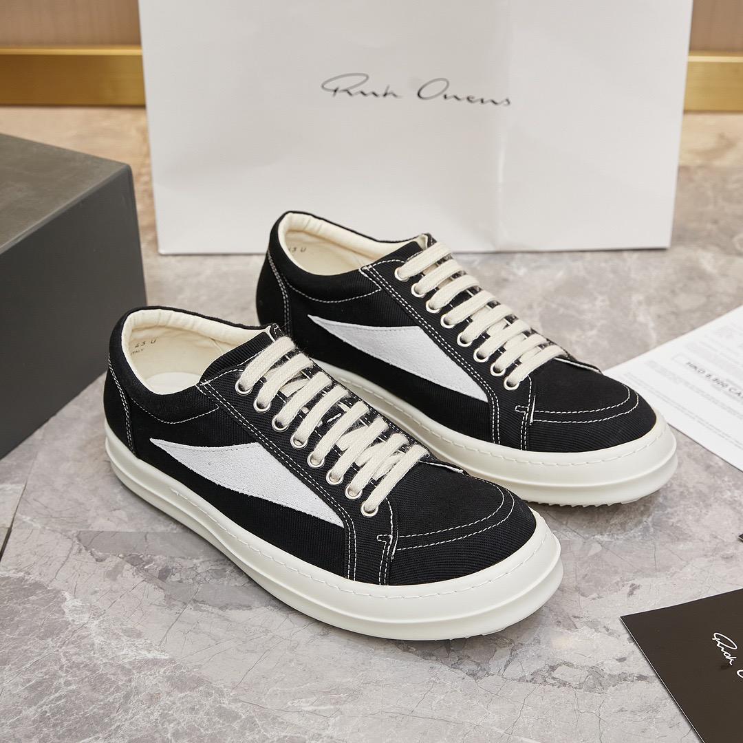 【Rick Owens】リック・オウエンス 麂皮 ブラック三角スポーツシューズ