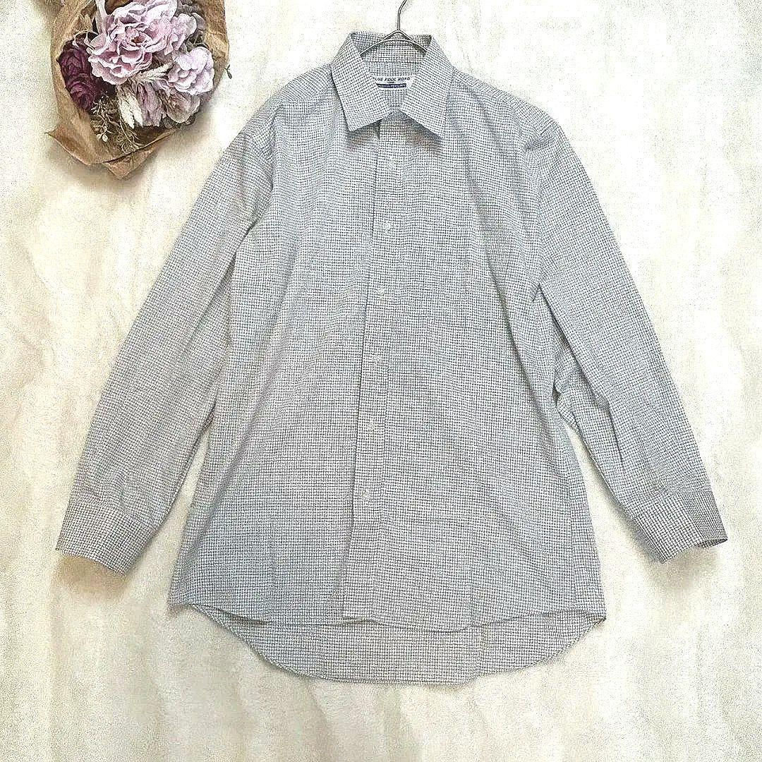 国内正規品】 美品チェック柄長袖シャツ FREEサイズ 白 グレー