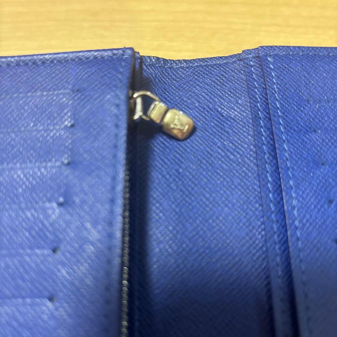 ルイヴィトン　ブルー レザー 長財布