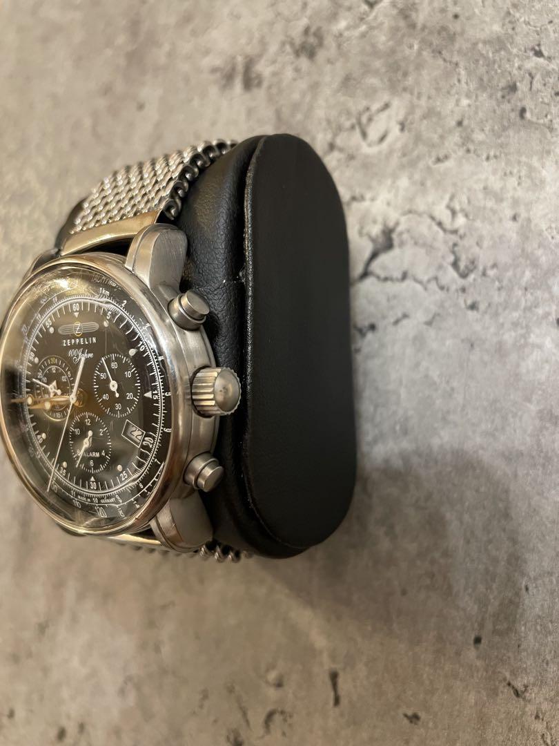 【不動品】ZEPPELIN 100周年　記念モデル　クロノグラフ 黒