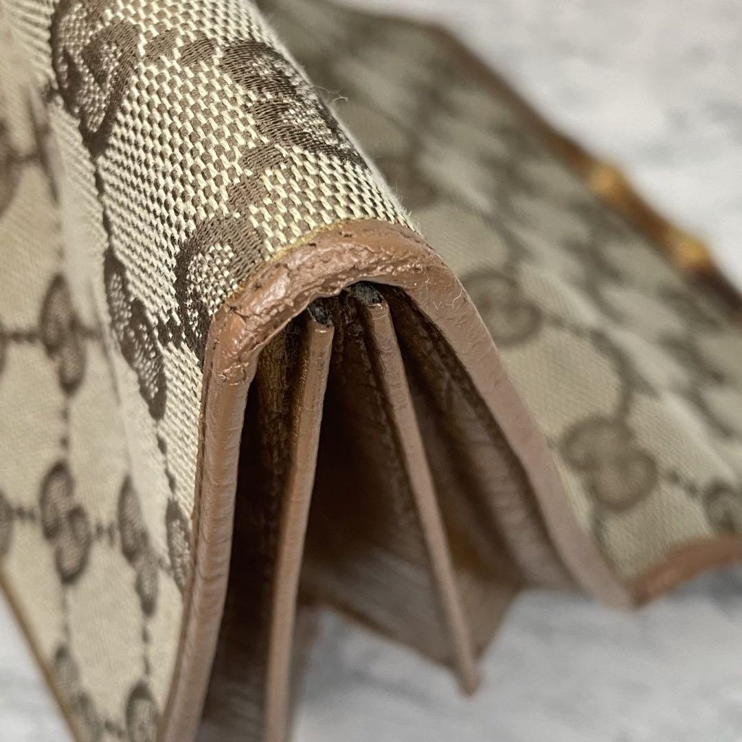 GUCCI グッチ　gg柄　長財布　バンブー