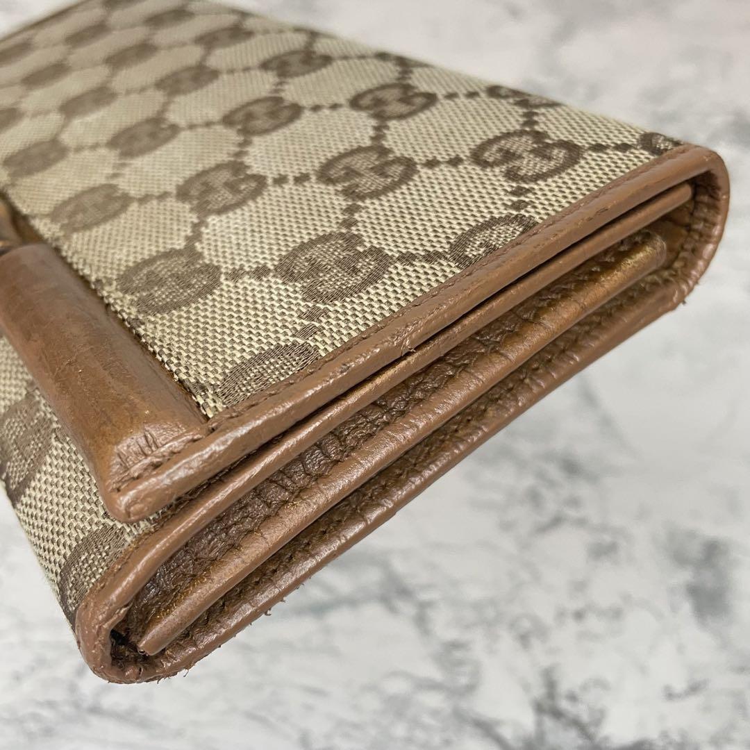 GUCCI グッチ　gg柄　長財布　バンブー