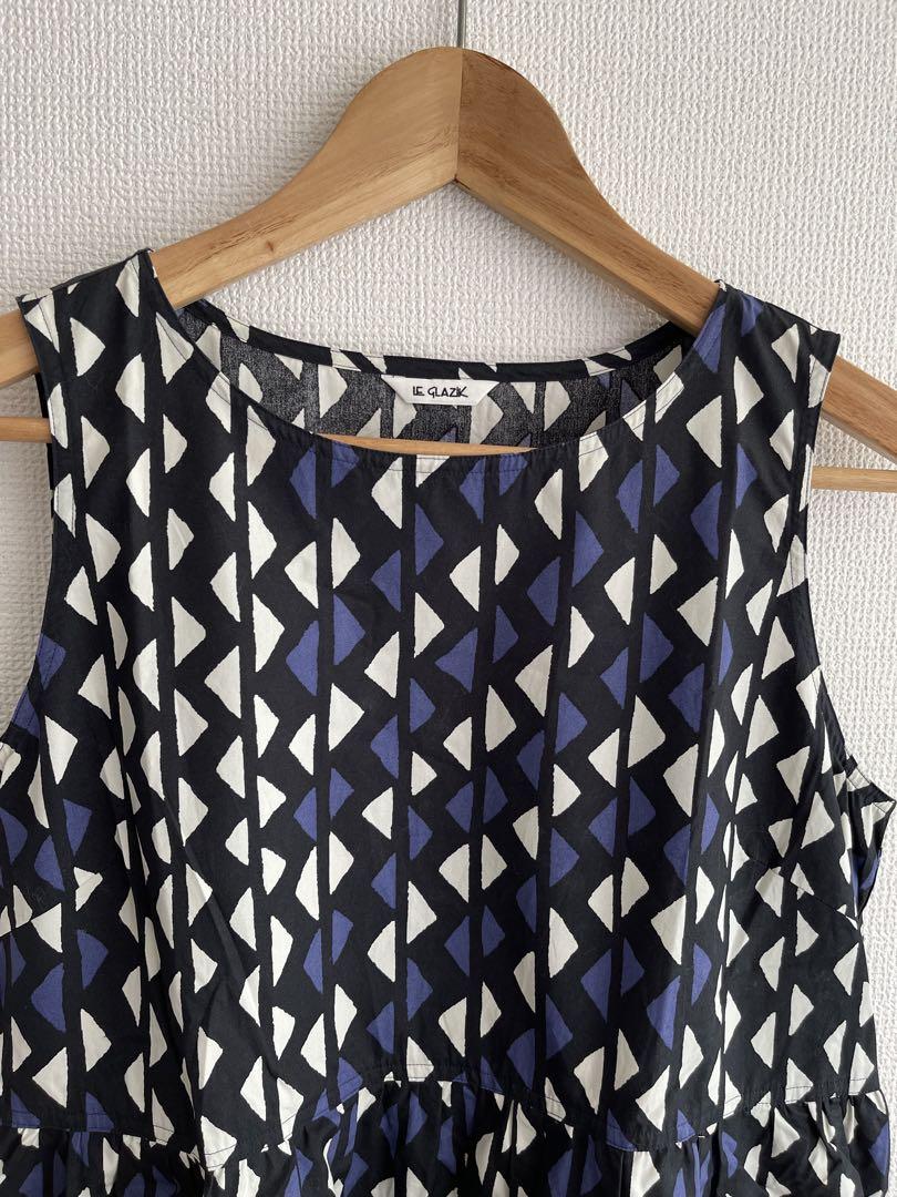 LE GLAZIK ルグラジック バティック スリーブレスワンピース