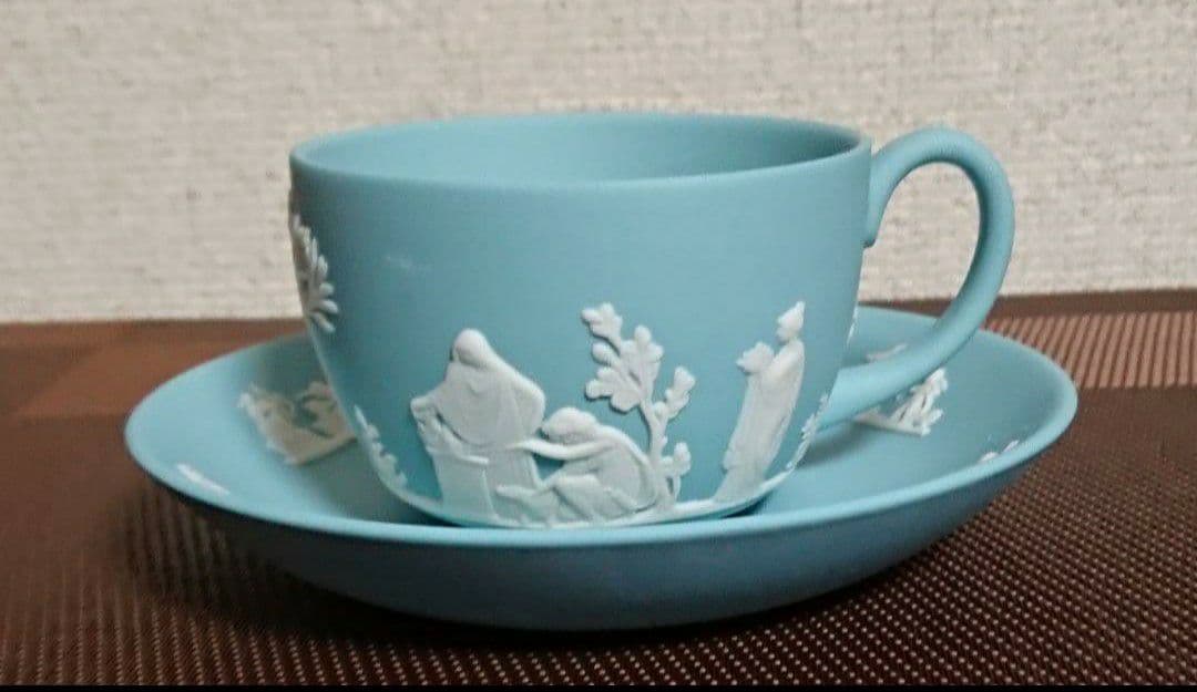 美品】ウェッジウッド・ジャスパー ターコイズ ティーカップu0026
