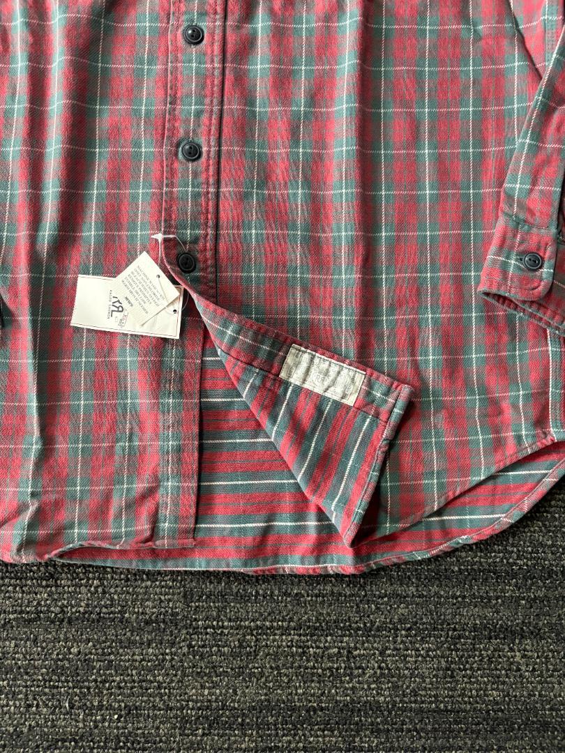 RRL　フランネルシャツ 厚手 新品 タグ付き L 赤　緑 Double RL