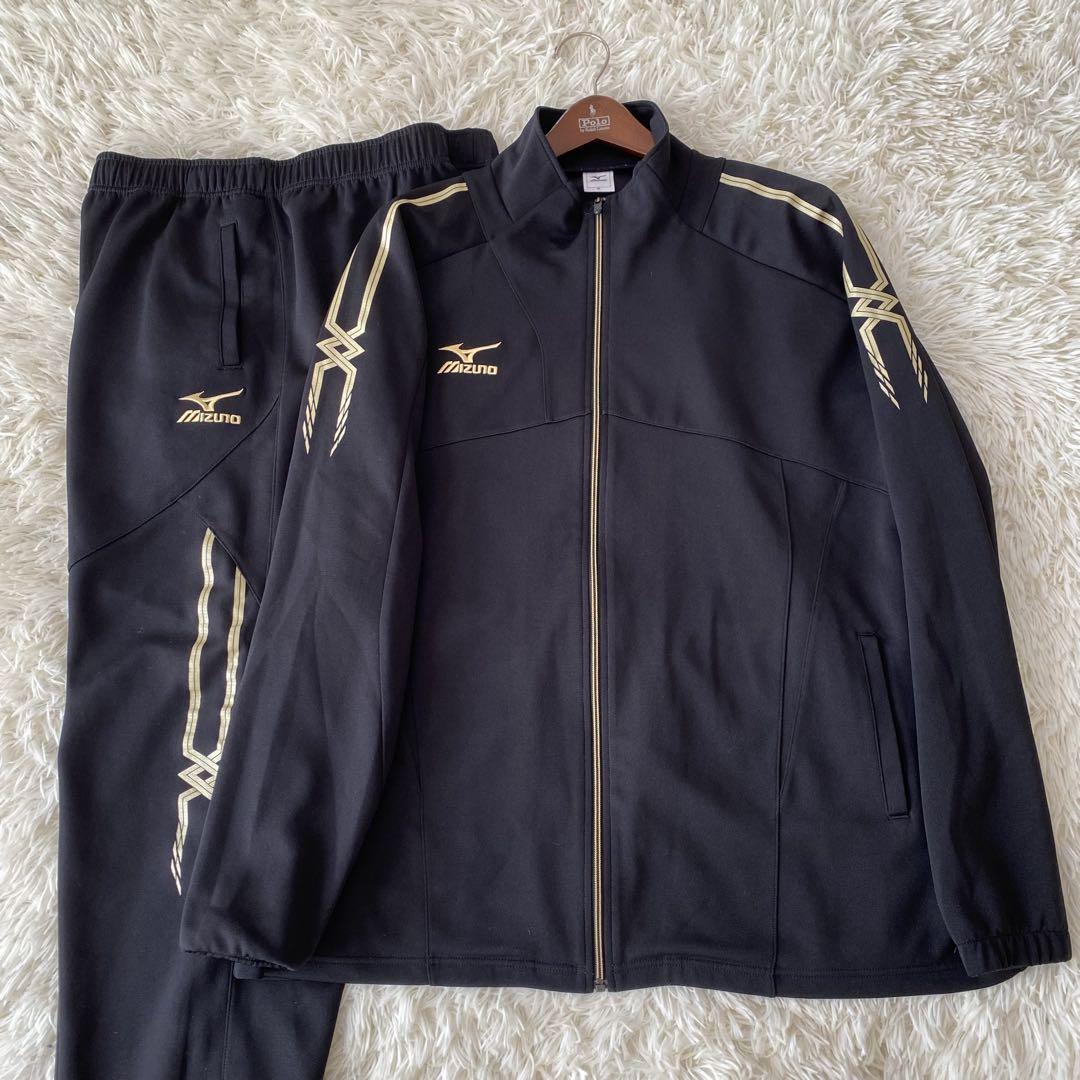 【未使用級✨】MIZUNO ジャージ MCライン セットアップ 希少 黒金 4L