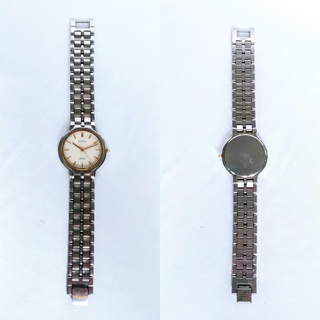良品 SEIKOセイコー メンズ腕時計ドルチェ アイボリー シンプル＆スマート