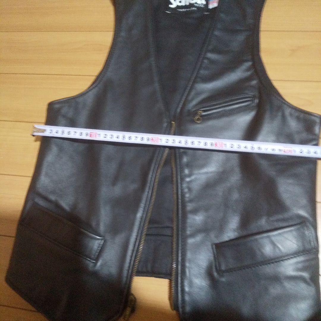 Sサイズ 黒革ベスト