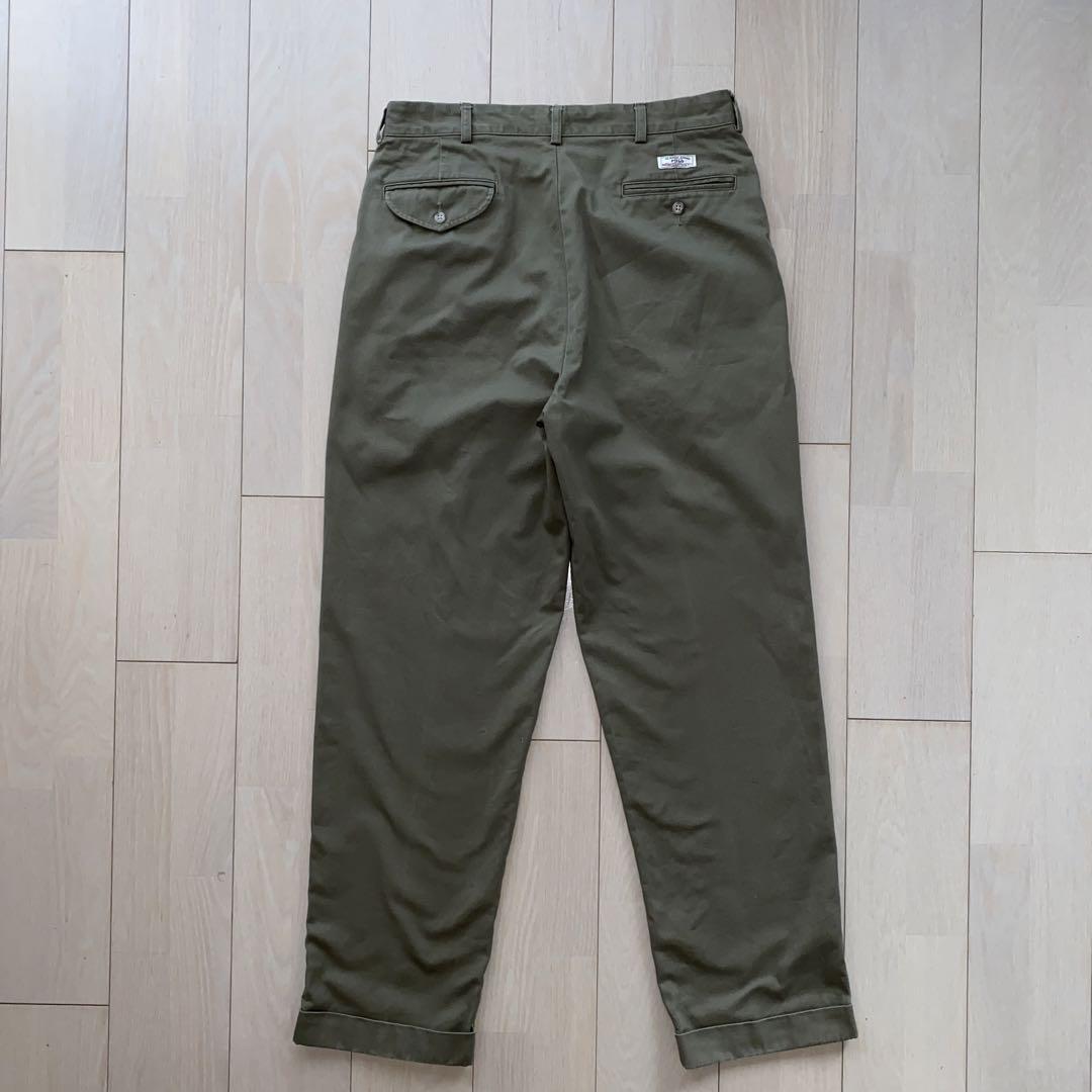 90s ラルフローレン 2タック チノパン ハモンドパンツ オリーブ