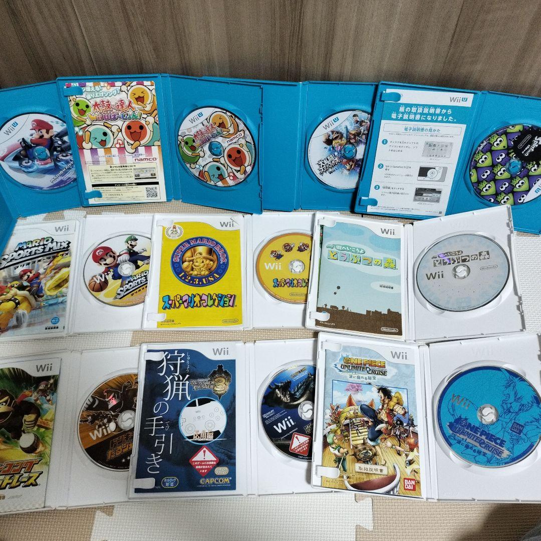 【2473】WiiU本体一式+ゲームソフト30本 マリオカートハンドルセット 画像10
